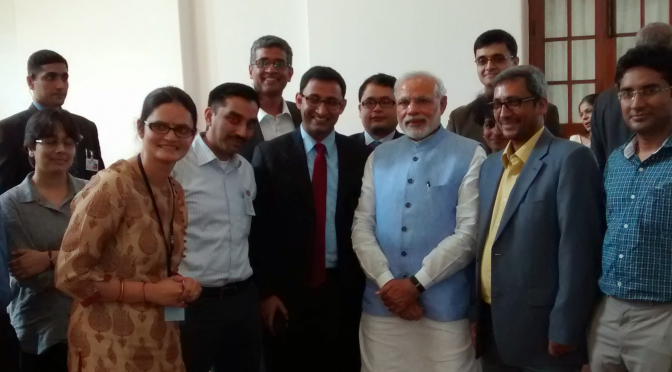 PM with Junior Faculty from IISc after Lunch